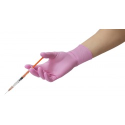 Rękawice nitrylowe bezpudrowe, różowe